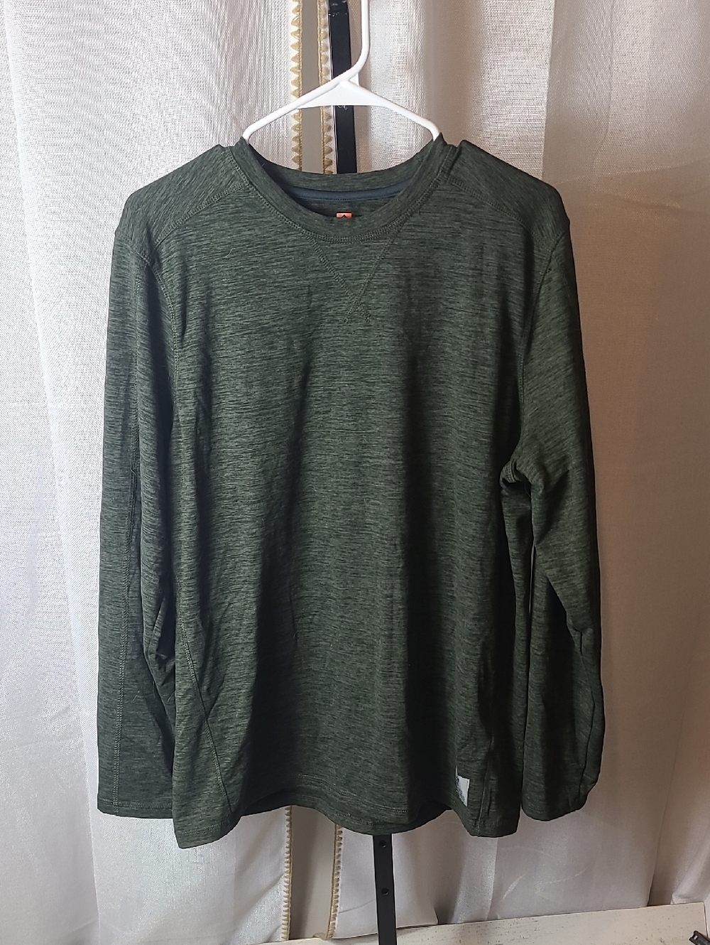 Rugged Elements  Mens Med Green  T-Shirt Long Sleeve Durable Utility